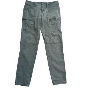 Unionbay Womens Utility Cargo Pants Olive Green Size 7 Pockets Zip‎